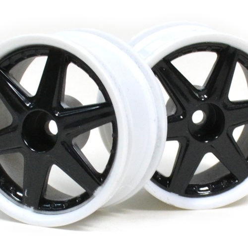 Boom Racing Miscellaneous All 6-Spoke White Outer Ring Wheel Set (2Pcs) For 1/10 RC Car (3mm Offset) Black