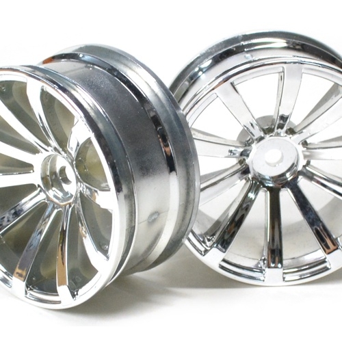 Boom Racing Miscellaneous All 10-Spoke Wheel Set (2Pcs) Chrome/silver For 1/10 RC Car 26mm