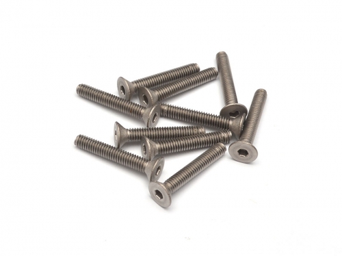Boom Racing Miscellaneous All Titanium M4 x 25mm Countersunk(Flat) Hex Screws Bolts (10pcs/bag)