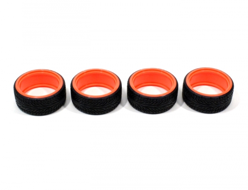 Boom Racing Miscellaneous All Drift Tire W/inner Rim For 1/10 RC Car 26mm Pattern B - 4pcs Orange