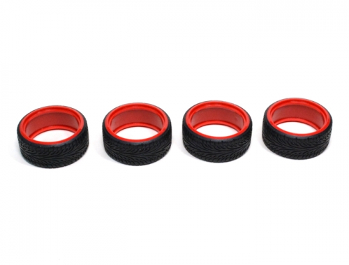 Boom Racing Miscellaneous All Drift Tire W/inner Rim For 1/10 RC Car 26mm Pattern B - 4pcs Red