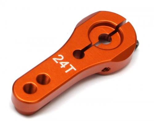 Boom Racing Miscellaneous All Aluminum Servo Horn (24T) for Hitec Servo Orange