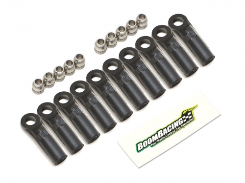 Boom Racing Miscellaneous All KUDU™ Heavy Duty Rust-Resistant M3 Nylon Rod Ends 23.7mm (Upwards) w/ SST Pivot Ball (5.8x3x7.4mm) (10) Black