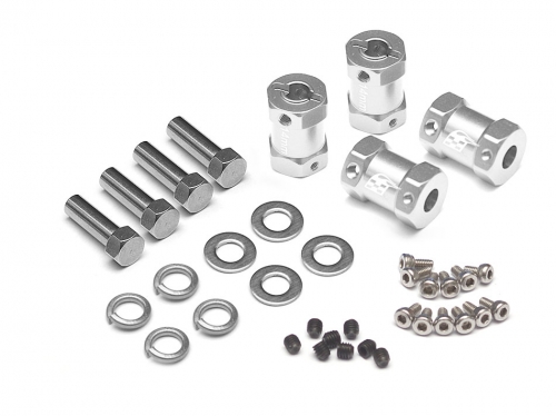 Boom Racing Miscellaneous All KRAIT™ Aluminum 12mm Wheel Hex Widener (4) (Offset: 14mm) - Silver