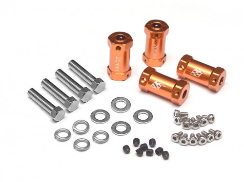 Boom Racing Miscellaneous All KRAIT™ Aluminum 12mm Wheel Hex Widener (4) (Offset: 20mm) -Orange