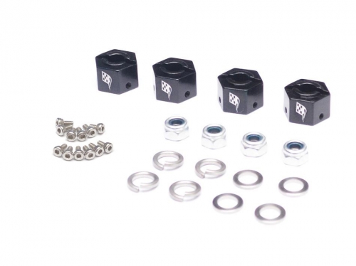 Boom Racing Miscellaneous All KRAIT™ Aluminum 12mm Wheel Hex Widener (4) (Offset: 3mm) - Black
