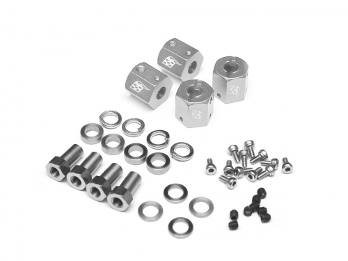 Boom Racing Miscellaneous All KRAIT™ Aluminum 12mm Wheel Hex Widener (4) (Offset: 8mm) - Silver