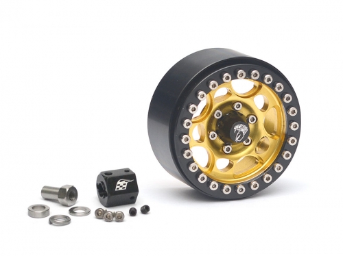 Boom Racing Miscellaneous All Sandstorm KRAIT™ 1.9 Aluminum Beadlock Wheel 1 Piece Spare Gold