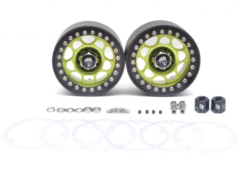Boom Racing Miscellaneous All Sandstorm KRAIT™ 2.2 Aluminum Beadlock Wheels With 8mm Wideners (2) Green