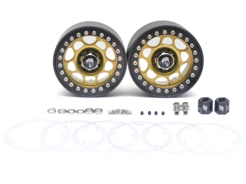 Boom Racing Miscellaneous All Sandstorm KRAIT™ 2.2 Aluminum Beadlock Wheels With 8mm Wideners (2) Gold