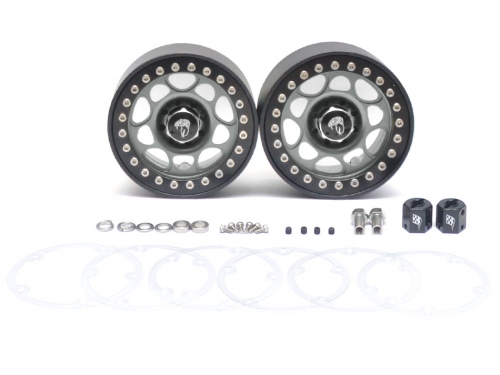 Boom Racing Miscellaneous All Sandstorm KRAIT™ 2.2 Aluminum Beadlock Wheels With 8mm Wideners (2) Gun Metal