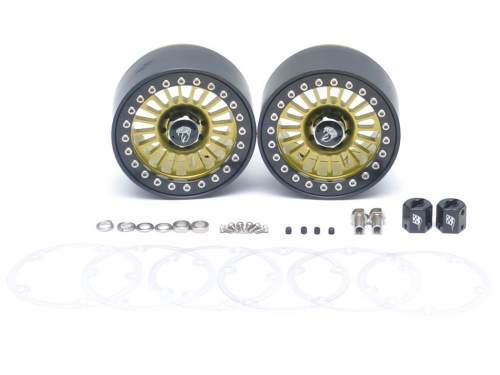 Boom Racing Miscellaneous All Venomous KRAIT™ 2.2 Aluminum Beadlock Wheels With 8mm Wideners (2) Gold