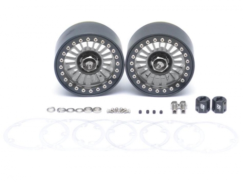 Boom Racing Miscellaneous All Venomous KRAIT™ 2.2 Aluminum Beadlock Wheels With 8mm Wideners (2) Gun Metal
