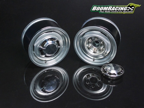 Boom Racing Miscellaneous All 1.55 Yota LC Classic Rear Beadlock Wheels (2) with 3mm Wideners (2) Gun Metal
