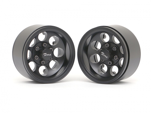 Boom Racing Miscellaneous All KRAIT™ 1.9 Terra Classic 8-Hole Aluminum Deep Dish Beadlock Wheels w/ XT601 Hubs (2) Black