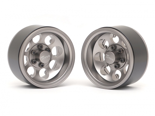 Boom Racing Miscellaneous All KRAIT™ 1.9 Terra Classic 8-Hole Aluminum Deep Dish Beadlock Wheels w/ XT601 Hubs (2) Gun Metal