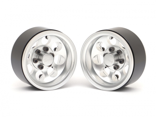 Boom Racing Miscellaneous All KRAIT™ 1.9 Terra Classic 8-Hole Aluminum Deep Dish Beadlock Wheels w/ XT601 Hubs (2) Silver