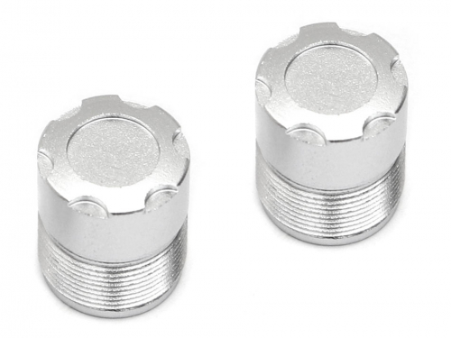 Boom Racing Miscellaneous All S100 Scale Center Wheel Hub Cap (2) Silver (XT5 Series)