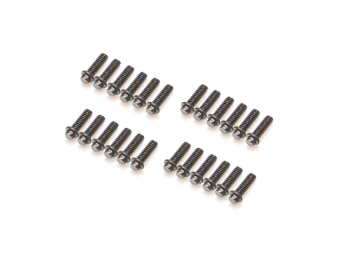 Boom Racing Miscellaneous All M1.6x5mm Scale Hex Bolt Screws (24) Black