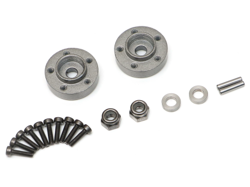 Boom Racing Miscellaneous All XT502PIN 5-Lug Metal Wheel Pin Hub Adapters +2MM Positive Offset (2)