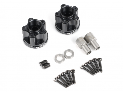 Boom Racing Miscellaneous All ProBuild™ XT512 5-Lug Aluminum 12mm Wheel Hub Adapters 12mm Offset Version 2 (2) Black