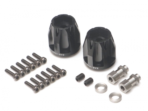 Boom Racing Miscellaneous All ProBuild™ XT616 V2 6-Lug Aluminum 12mm Wheel Hub Adapters 16MM Offset (2) Black