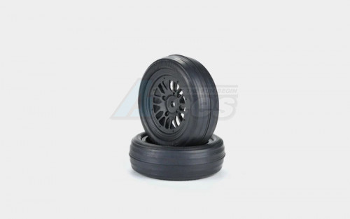 Carisma Scale Adventure Miscellaneous All Eliminators Belted Drag Slick Front Tires Mounted, Pr (S)