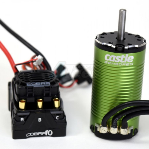 Castle Creations Miscellaneous All Cobra 10 6s Max 25.2v Max 8a Peak Bec w/1412-3200 5mm Kv Sensored Motor