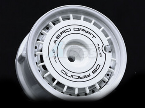 DS Racing Miscellaneous All Aero Drift Wheel Cover for Drift Element Wheel / Design: Flat / Color: White