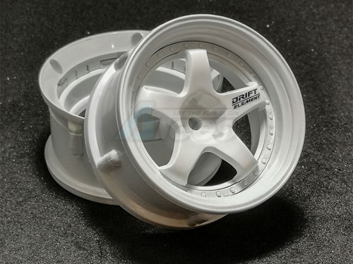 DS Racing Miscellaneous All Drift Element Wheel - Adj. Offset (2) / Triple White