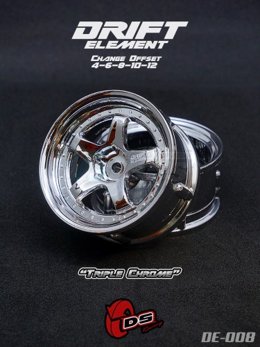 DS Racing Miscellaneous All Drift Element Wheel - Adj. Offset (2) / Triple Chrome
