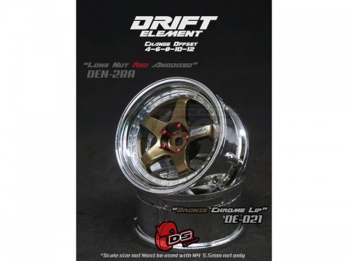 DS Racing Miscellaneous All Drift Element Wheel - Adj. Offset (2) / Bronze Chrome Lip