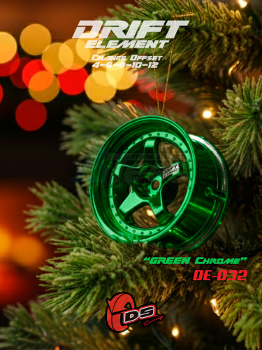 DS Racing Miscellaneous All Drift Element Wheel - 5 Spokes (Green Chrome)