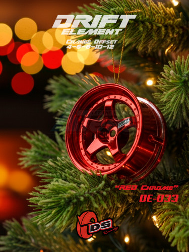 DS Racing Miscellaneous All Drift Element Wheel - 5 Spokes (Red Chrome)