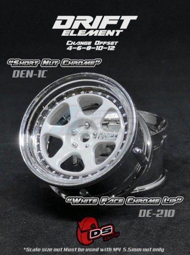 DS Racing Miscellaneous All Drift Element Wheel II - Adj. Offset (2) / White Face Chrome Lip