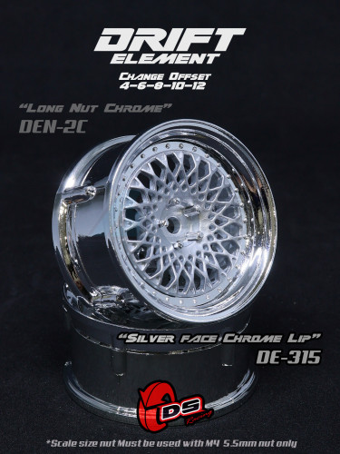 DS Racing Miscellaneous All Drift Element Wheel - Mesh (Silver Face /Chrome Lip)