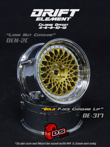DS Racing Miscellaneous All Drift Element Wheel - Mesh (Gold Face /Chrome Lip)