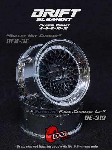 DS Racing Miscellaneous All Drift Element Wheel - Mesh (Gunmetal Face /Chrome Lip)