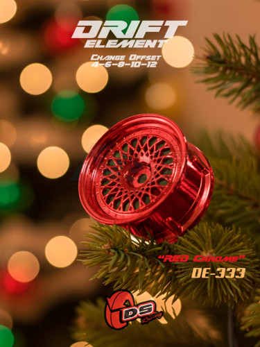 DS Racing Miscellaneous All Drift Element Wheel - Mesh (Red Chrome)