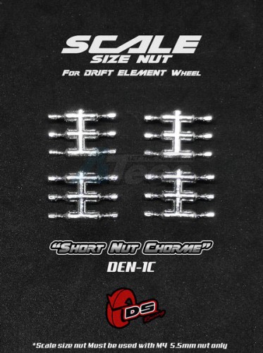 DS Racing Miscellaneous All Short Nuts For Drift Element Wheel Chrome