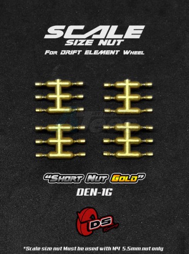 DS Racing Miscellaneous All Short Nuts For Drift Element Wheel Gold