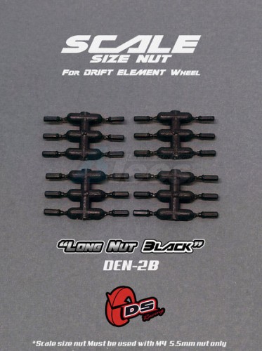 DS Racing Miscellaneous All Long Nuts For Drift Element Wheel Black
