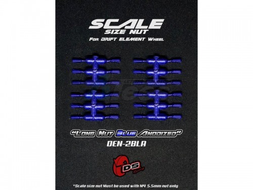 DS Racing Miscellaneous All Long Nut For Drift Element Wheel Blue Anodized