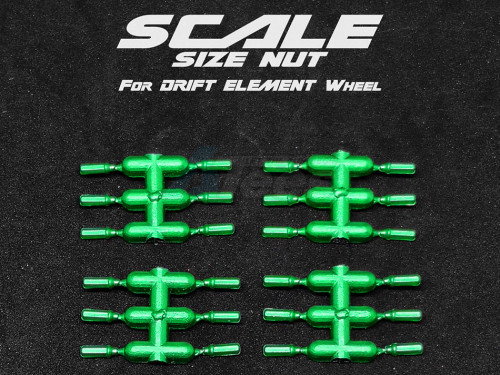 DS Racing Miscellaneous All Long Nut For Drift Element Wheel Green Anodized