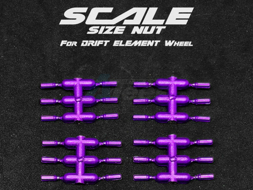 DS Racing Miscellaneous All Long Nut For Drift Element Wheel Purple Anodized