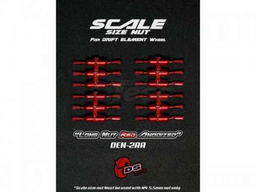 DS Racing Miscellaneous All Long Nut For Drift Element Wheel Red Anodized