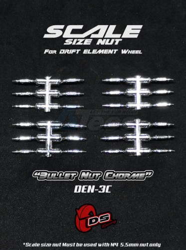 DS Racing Miscellaneous All Bullet Nuts For Driff Element Wheel Chrome