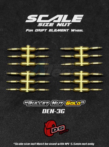 DS Racing Miscellaneous All Bullet Nuts For Drift Element Wheel Gold