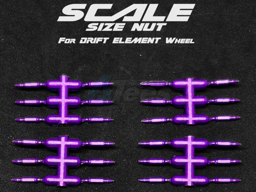DS Racing Miscellaneous All Bullet Nut For Drift Element Wheel Purple Anodized