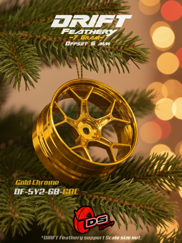 DS Racing Miscellaneous All Drift Feathery- 5Y Spoke (Gold Chrome) Offset 6mm